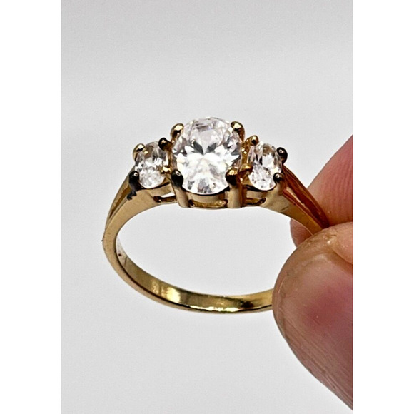 14k Yellow Gold CZ Band Eternity Ring Sz. 7.5 2.64G - Picture 9 of 10